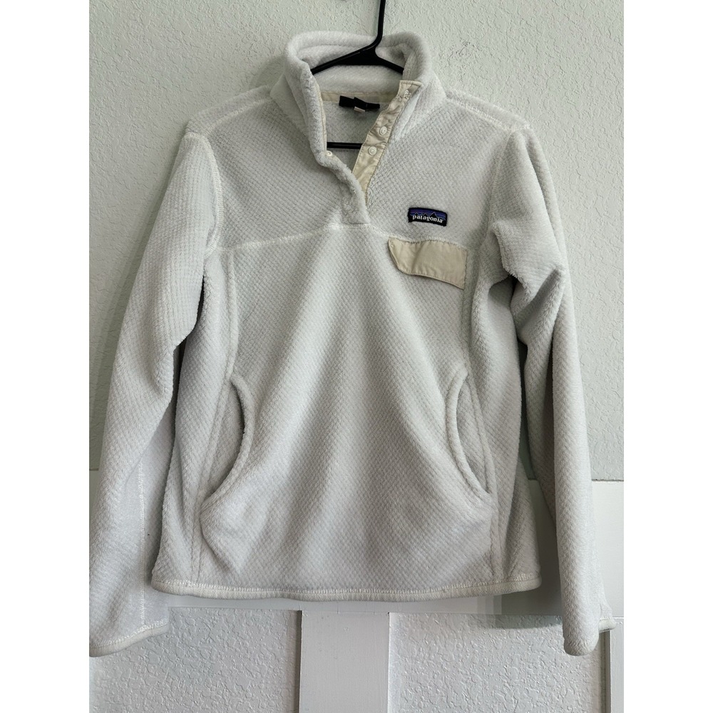 Patagonia Re Tool Snap-T Fleece Jacket Pullover Womens Small White 25443